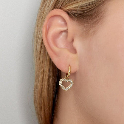 Oorbellen Diamant Hart