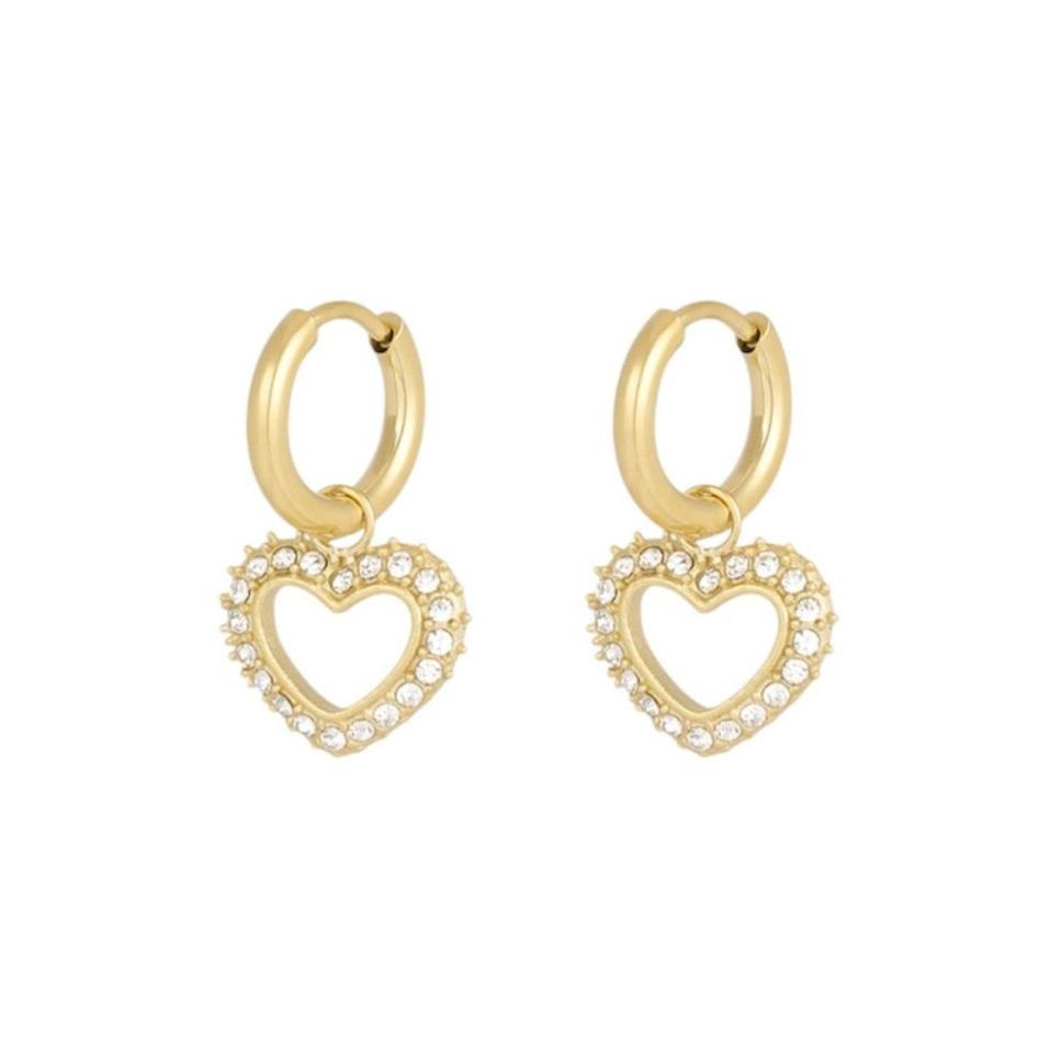 Oorbellen Diamant Hart