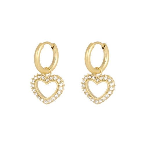 Oorbellen Diamant Hart